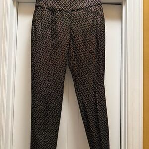 Women's Black and Gold Patterned Pants